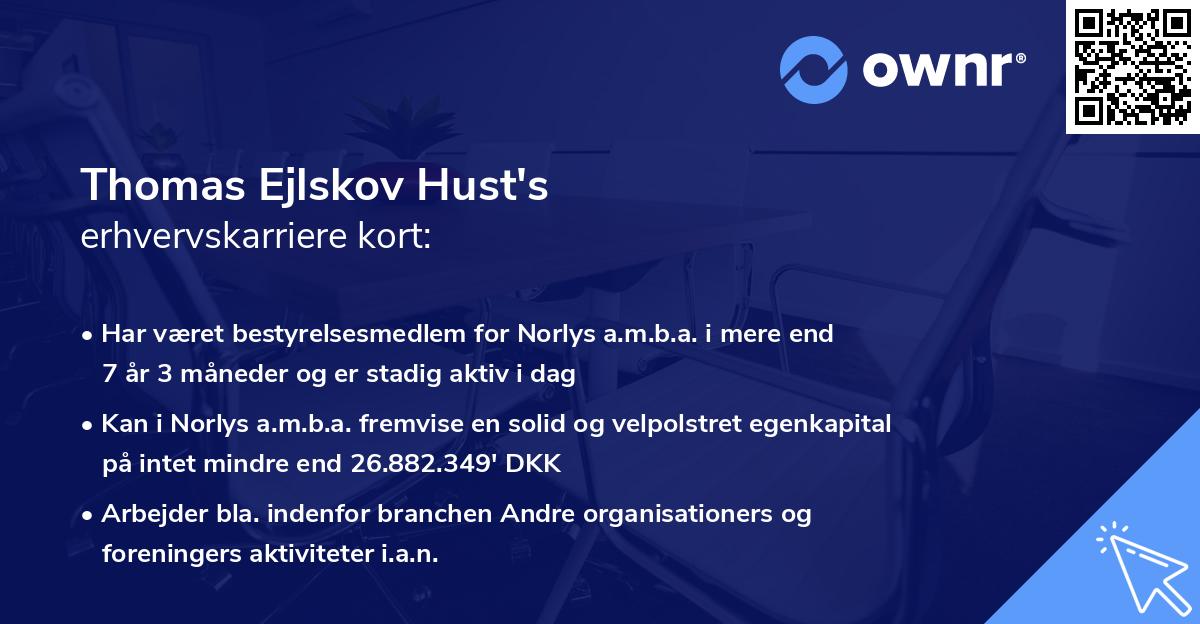 Thomas Ejlskov Hust's erhvervskarriere kort