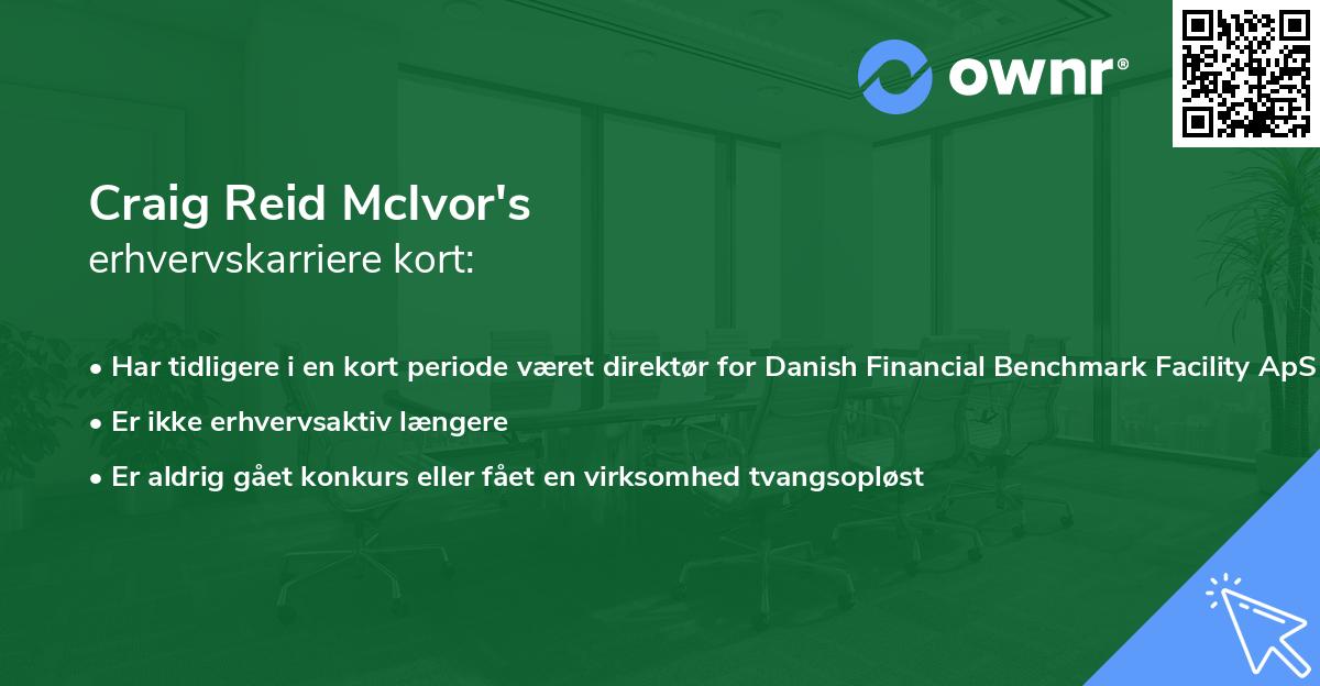 Craig Reid McIvor's erhvervskarriere kort