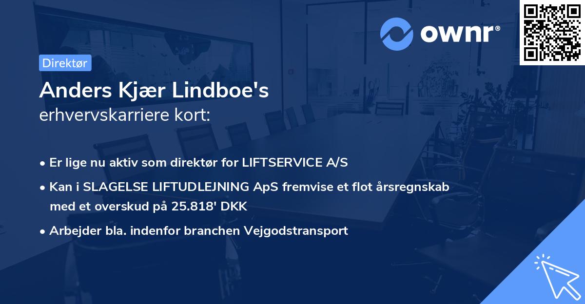 Anders Kjær Lindboe's erhvervskarriere kort