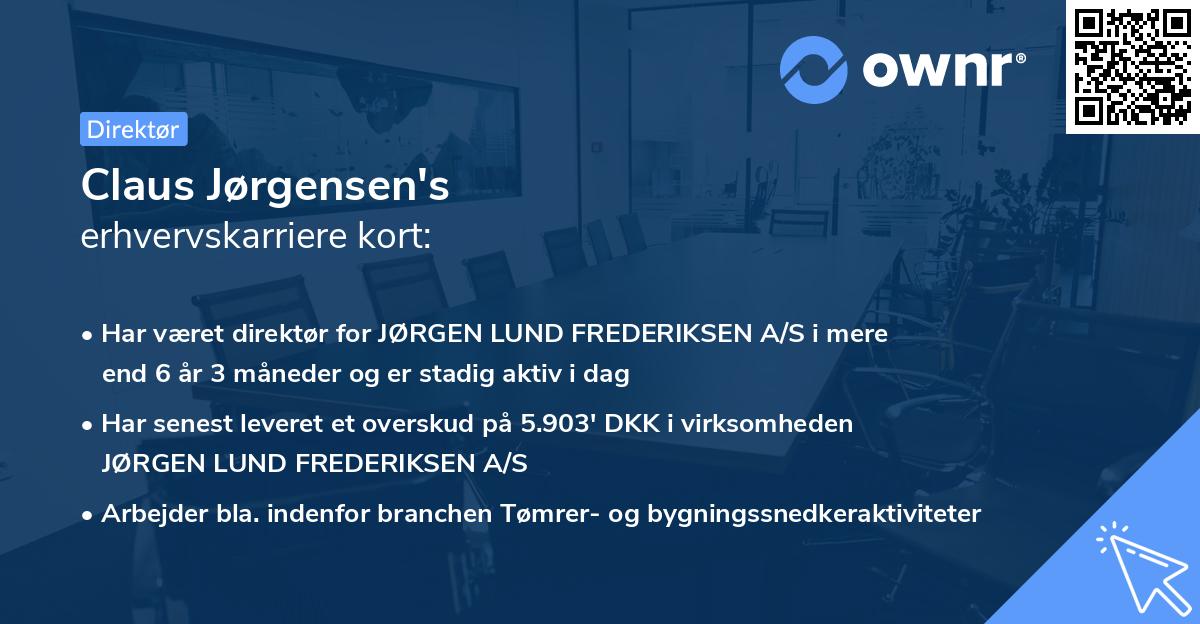 Claus Jørgensen's erhvervskarriere kort