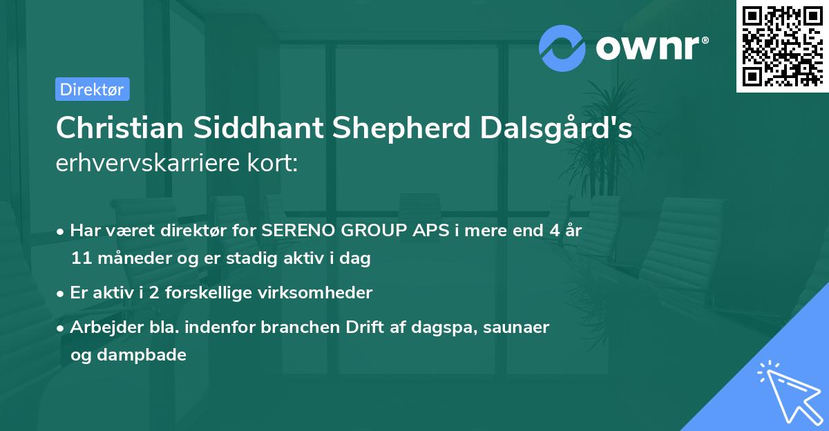 Christian Siddhant Shepherd Dalsgård's erhvervskarriere kort
