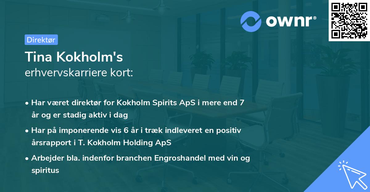 Tina Kokholm's erhvervskarriere kort