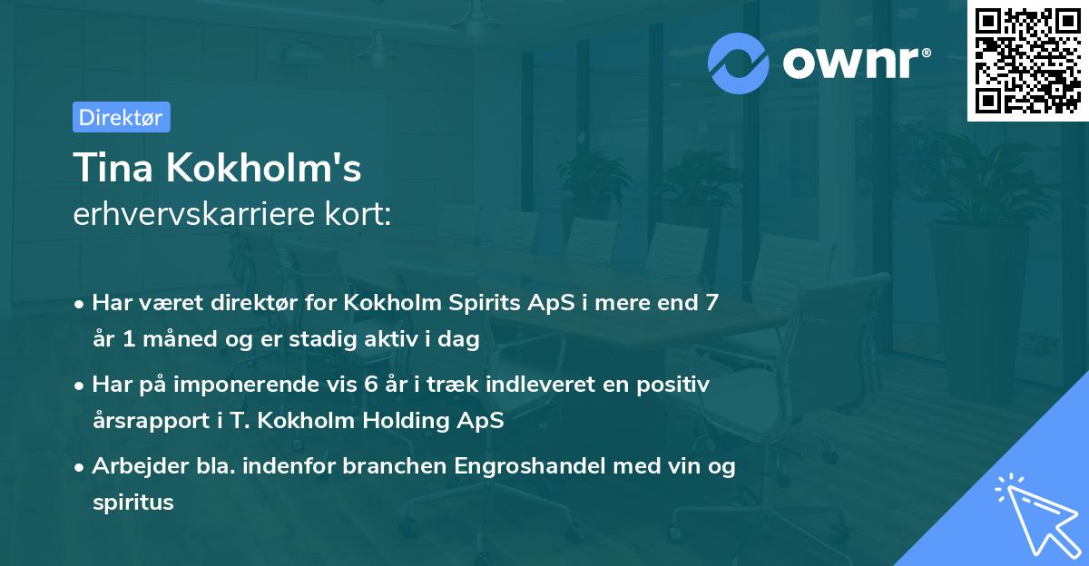 Tina Kokholm's erhvervskarriere kort