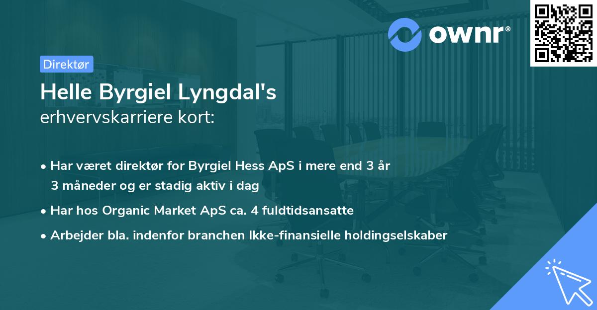 Helle Byrgiel Lyngdal's erhvervskarriere kort