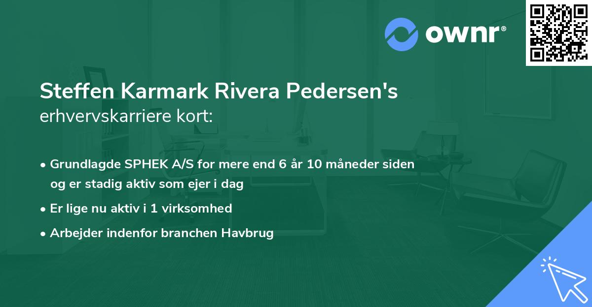 Steffen Karmark Rivera Pedersen's erhvervskarriere kort