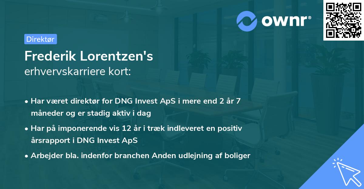 Frederik Lorentzen's erhvervskarriere kort