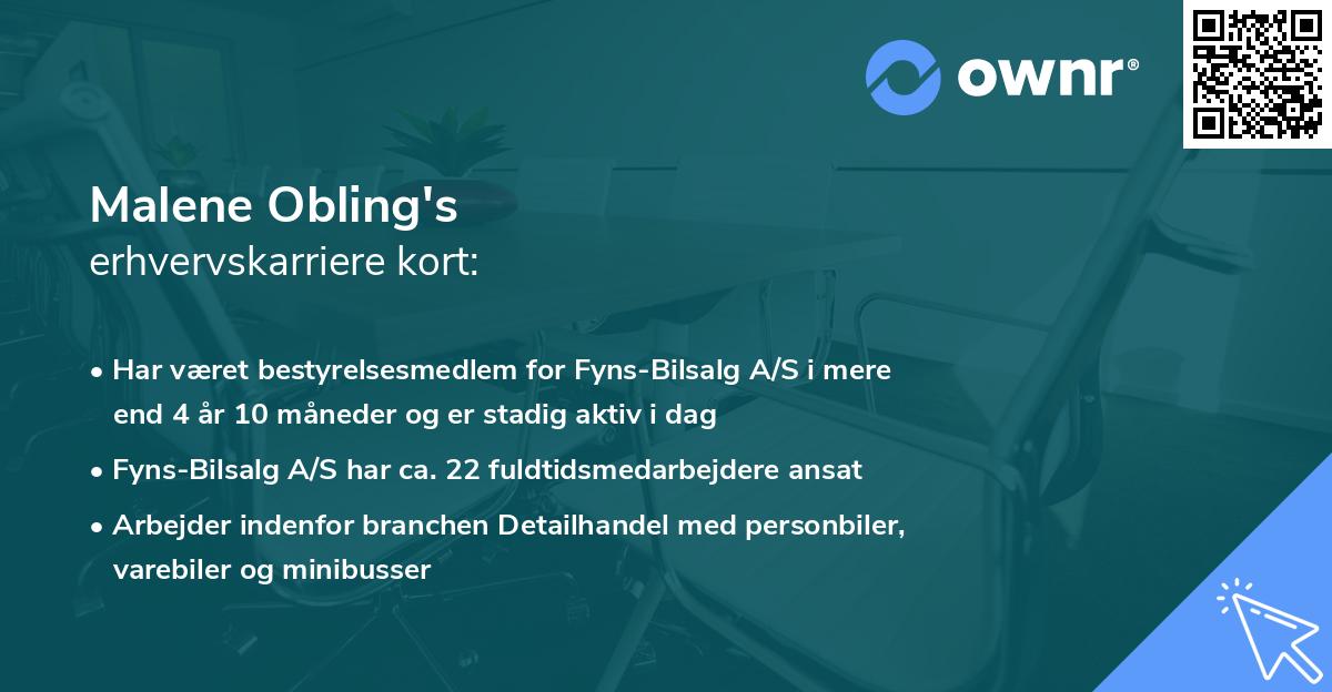 Malene Obling's erhvervskarriere kort