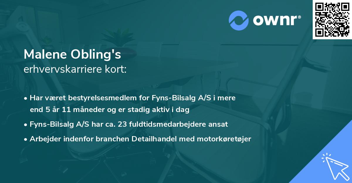 Malene Obling's erhvervskarriere kort