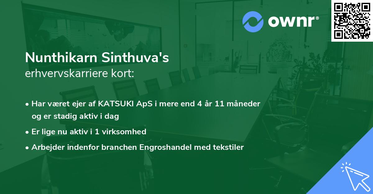 Nunthikarn Sinthuva's erhvervskarriere kort