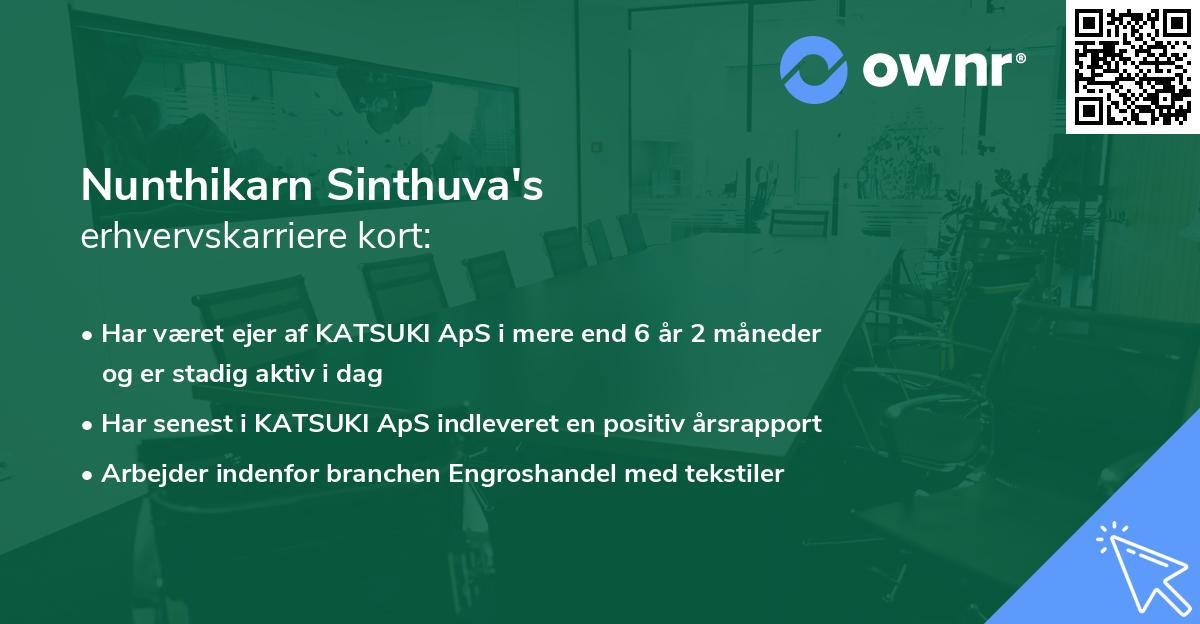 Nunthikarn Sinthuva's erhvervskarriere kort