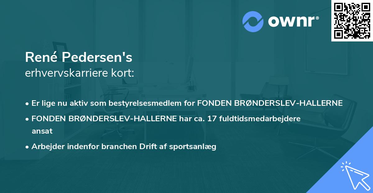 René Pedersen's erhvervskarriere kort