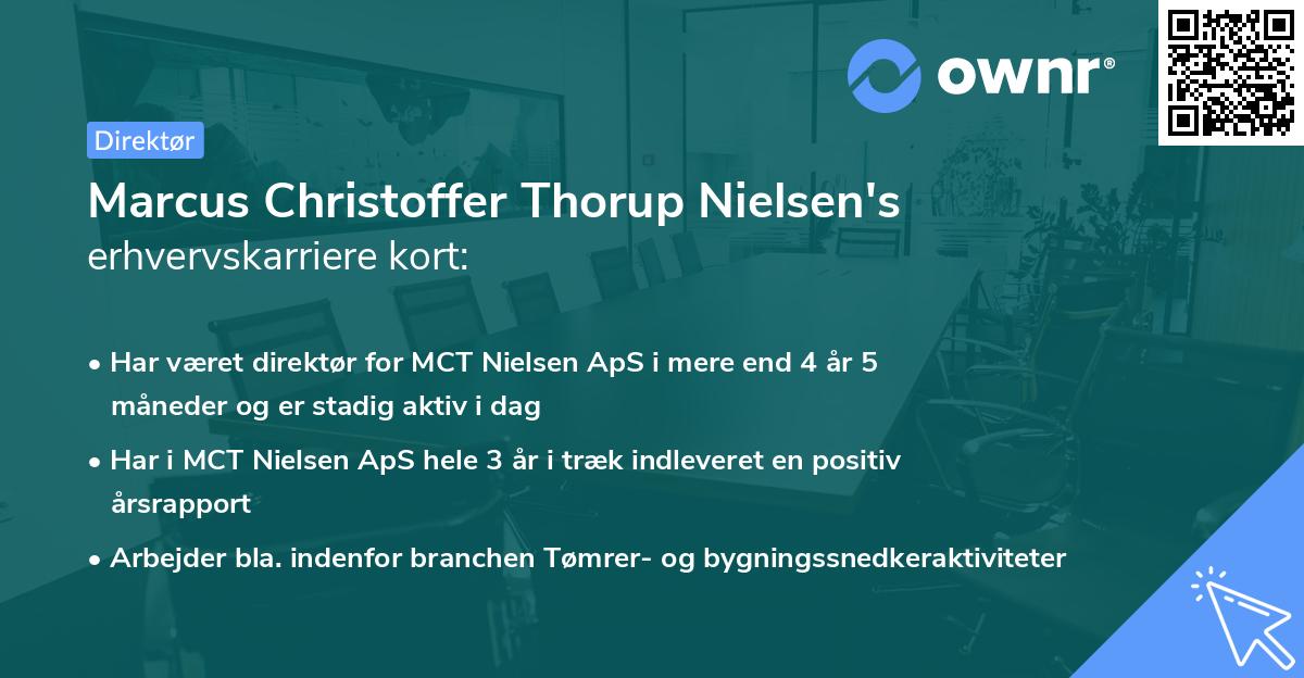Marcus Christoffer Thorup Nielsen's erhvervskarriere kort