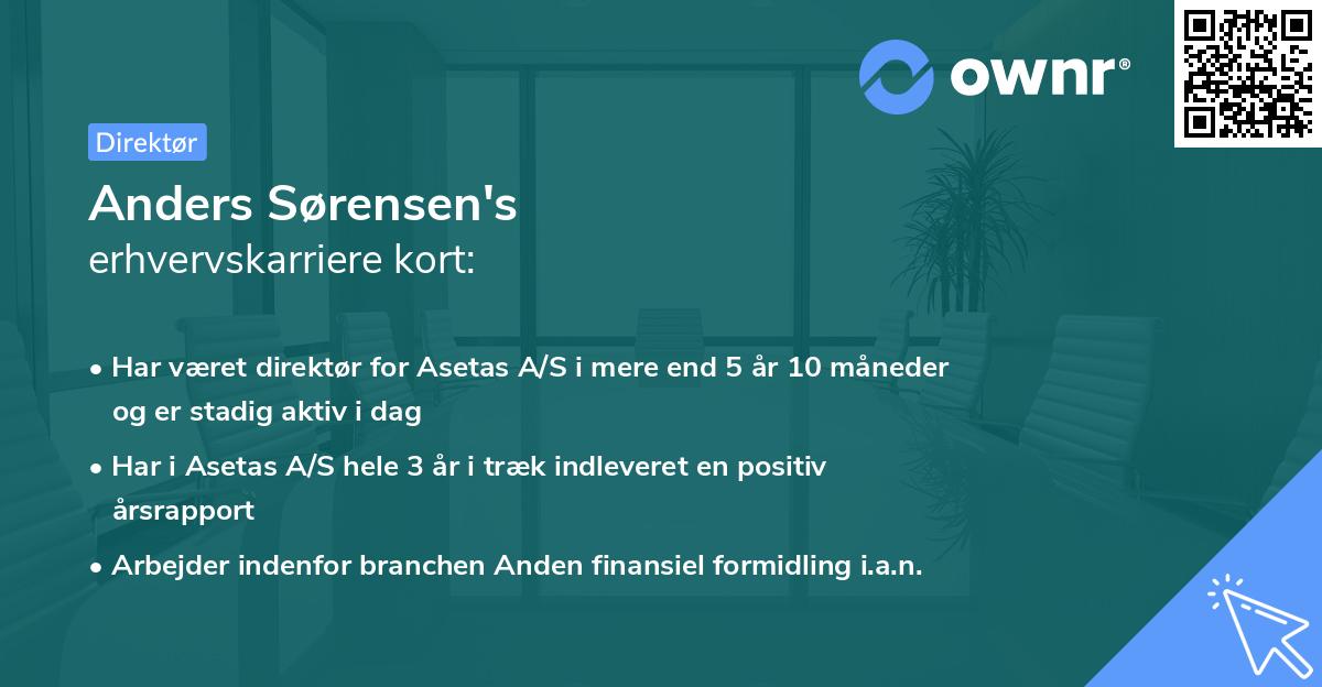 Anders Sørensen's erhvervskarriere kort