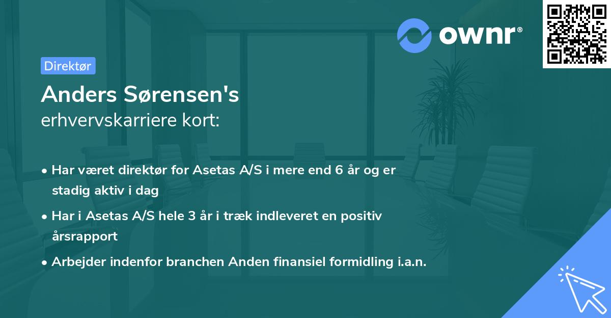 Anders Sørensen's erhvervskarriere kort
