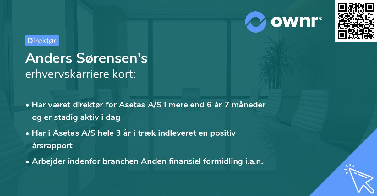 Anders Sørensen's erhvervskarriere kort