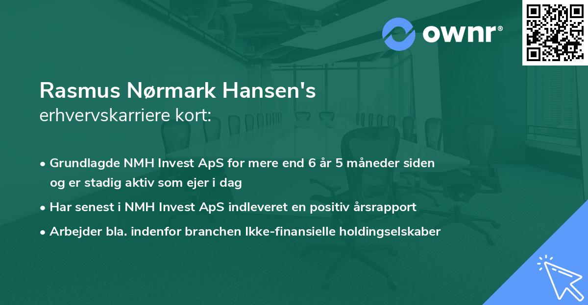 Rasmus Nørmark Hansen's erhvervskarriere kort