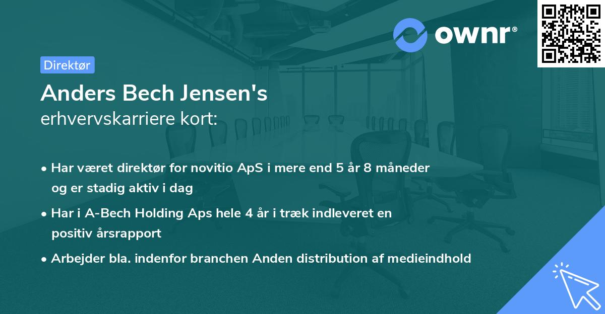 Anders Bech Jensen's erhvervskarriere kort