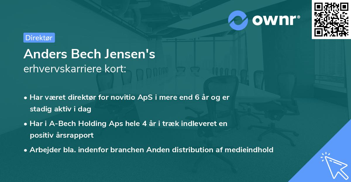 Anders Bech Jensen's erhvervskarriere kort