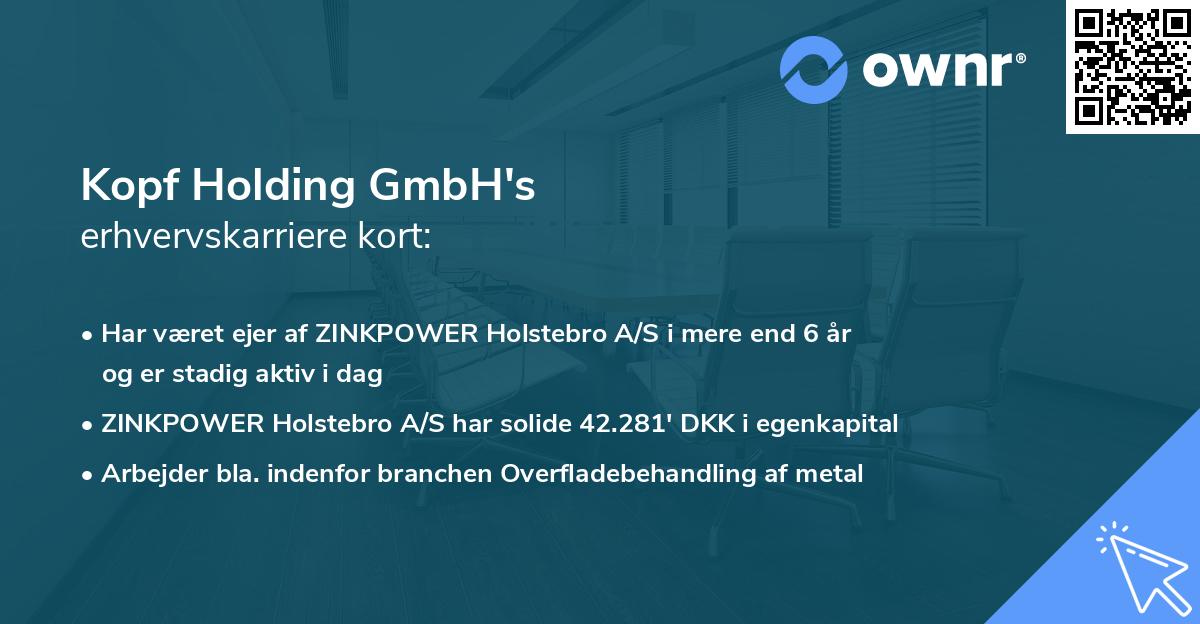 Kopf Holding GmbH's erhvervskarriere kort