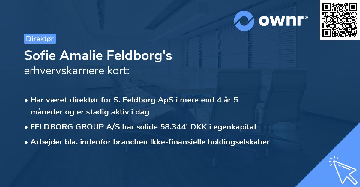 Sofie Amalie Feldborg's erhvervskarriere kort