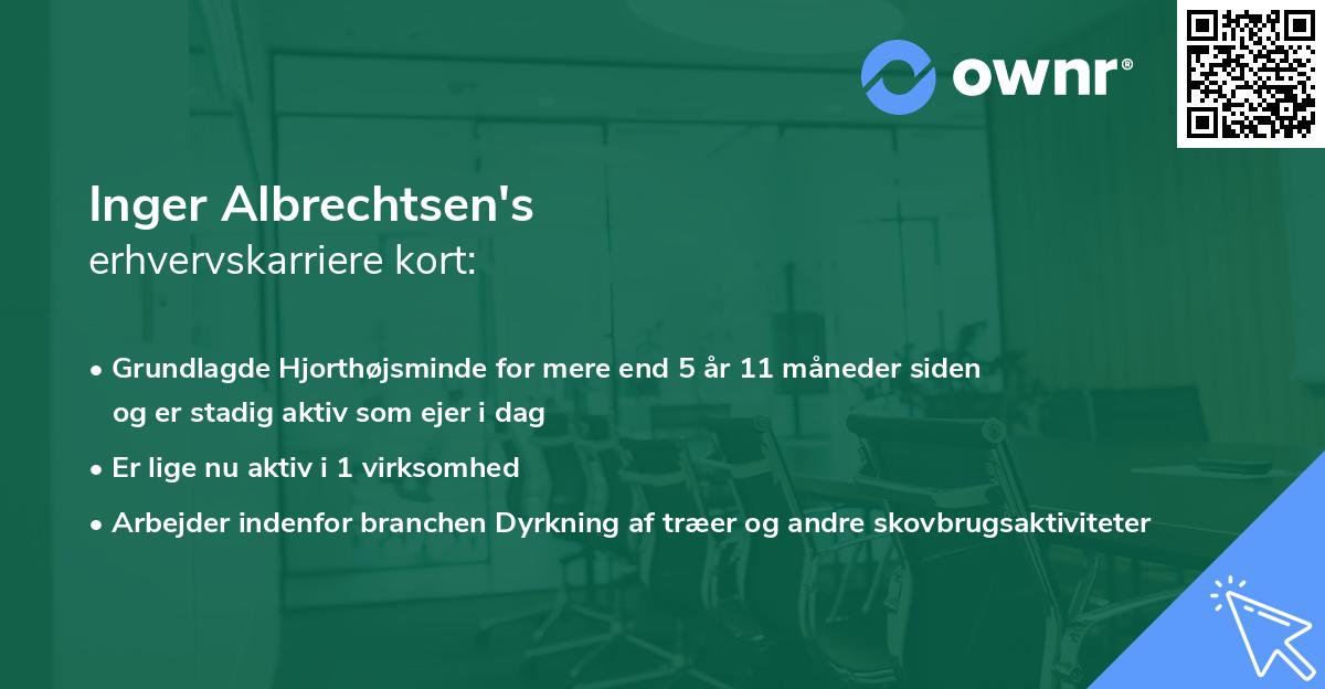Inger Albrechtsen's erhvervskarriere kort