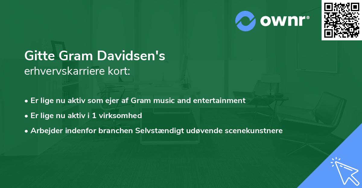 Gitte Gram Davidsen's erhvervskarriere kort