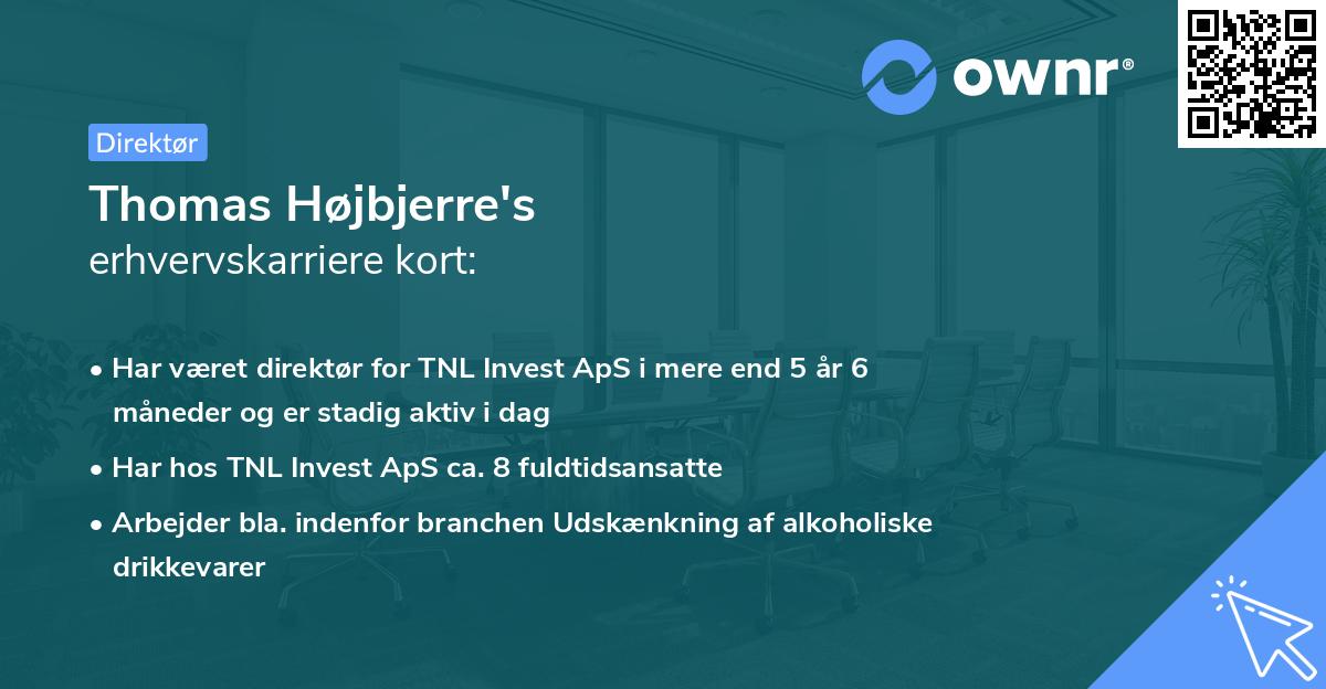 Thomas Højbjerre's erhvervskarriere kort