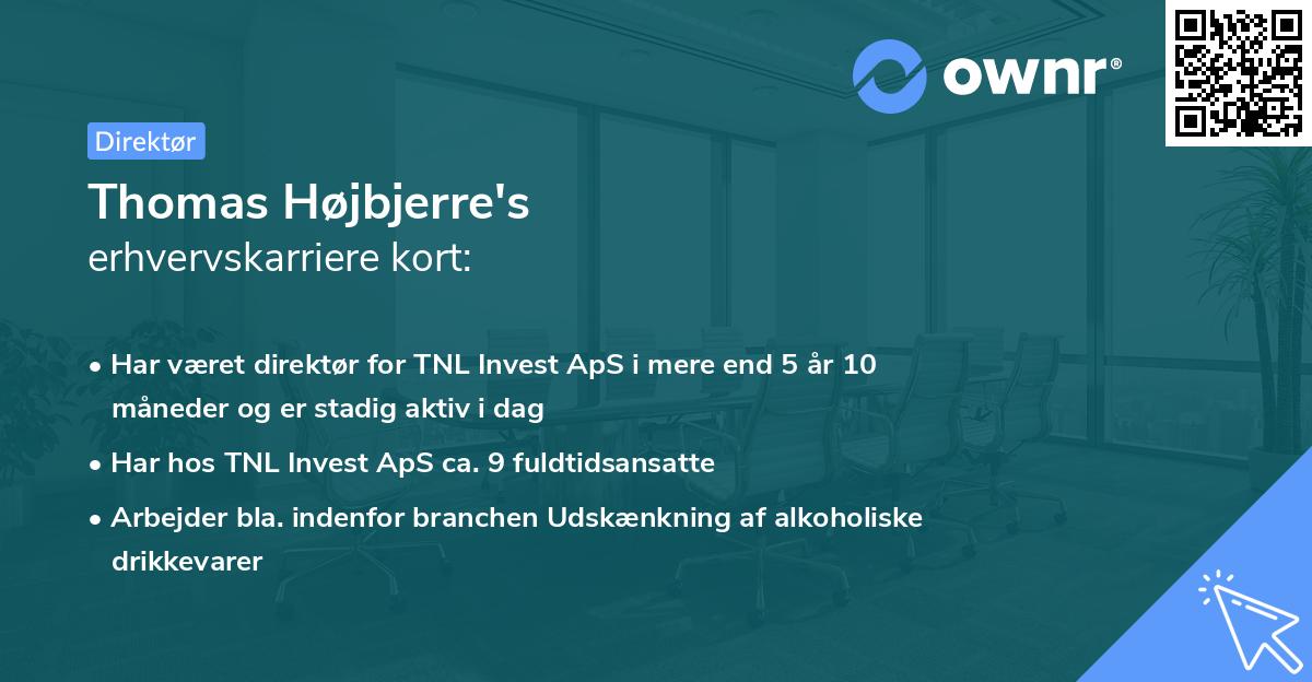 Thomas Højbjerre's erhvervskarriere kort
