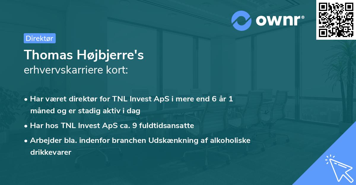 Thomas Højbjerre's erhvervskarriere kort