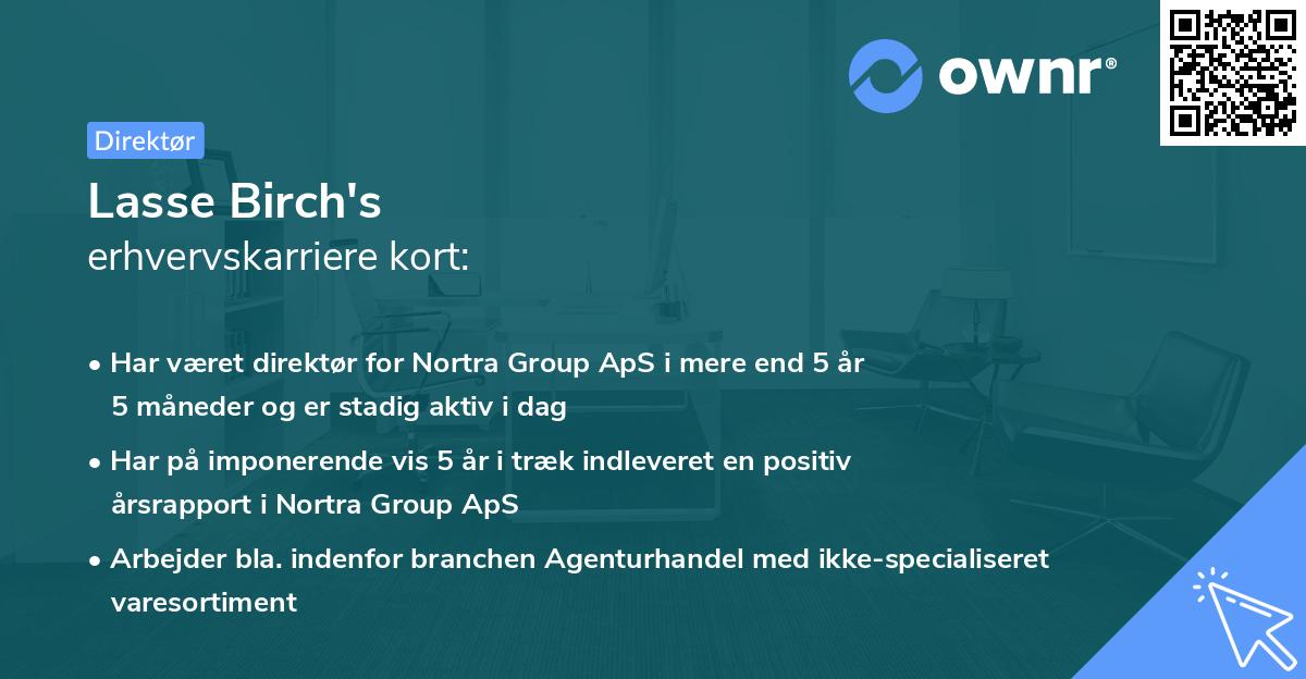 Lasse Birch's erhvervskarriere kort