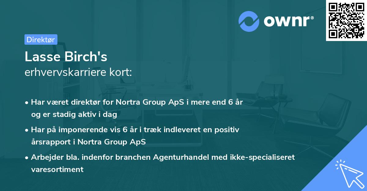 Lasse Birch's erhvervskarriere kort