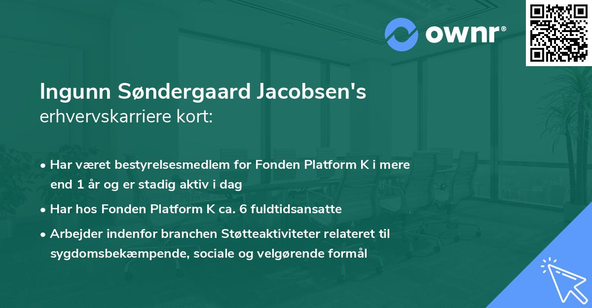 Ingunn Søndergaard Jacobsen's erhvervskarriere kort