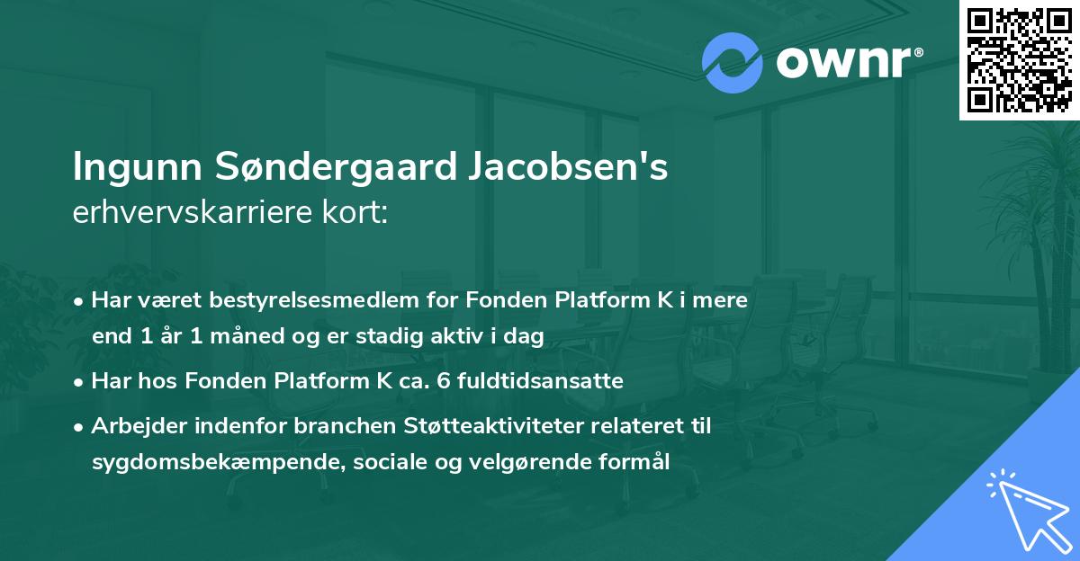 Ingunn Søndergaard Jacobsen's erhvervskarriere kort