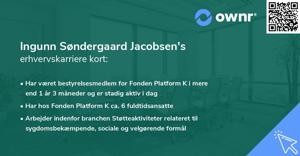 Ingunn Søndergaard Jacobsen's erhvervskarriere kort