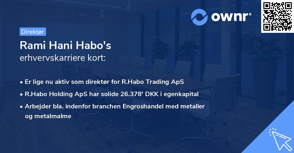 Rami Hani Habo's erhvervskarriere kort