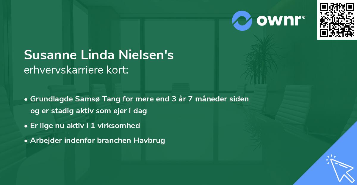 Susanne Linda Nielsen's erhvervskarriere kort