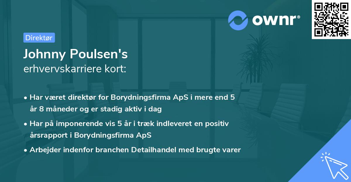 Johnny Poulsen's erhvervskarriere kort