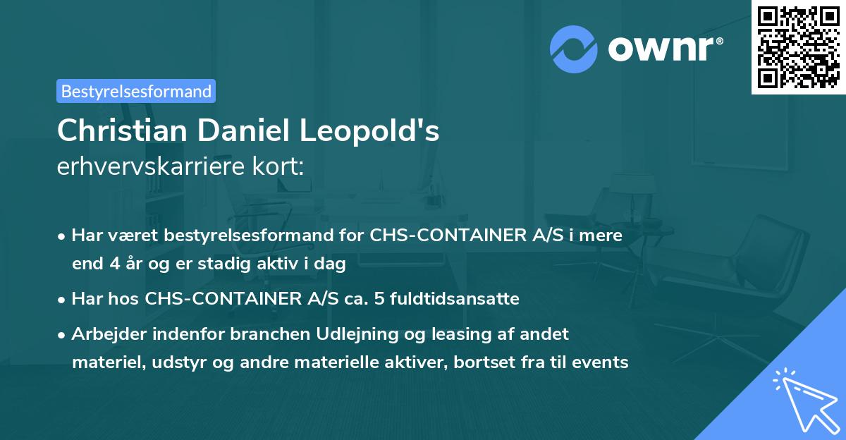 Christian Daniel Leopold's erhvervskarriere kort
