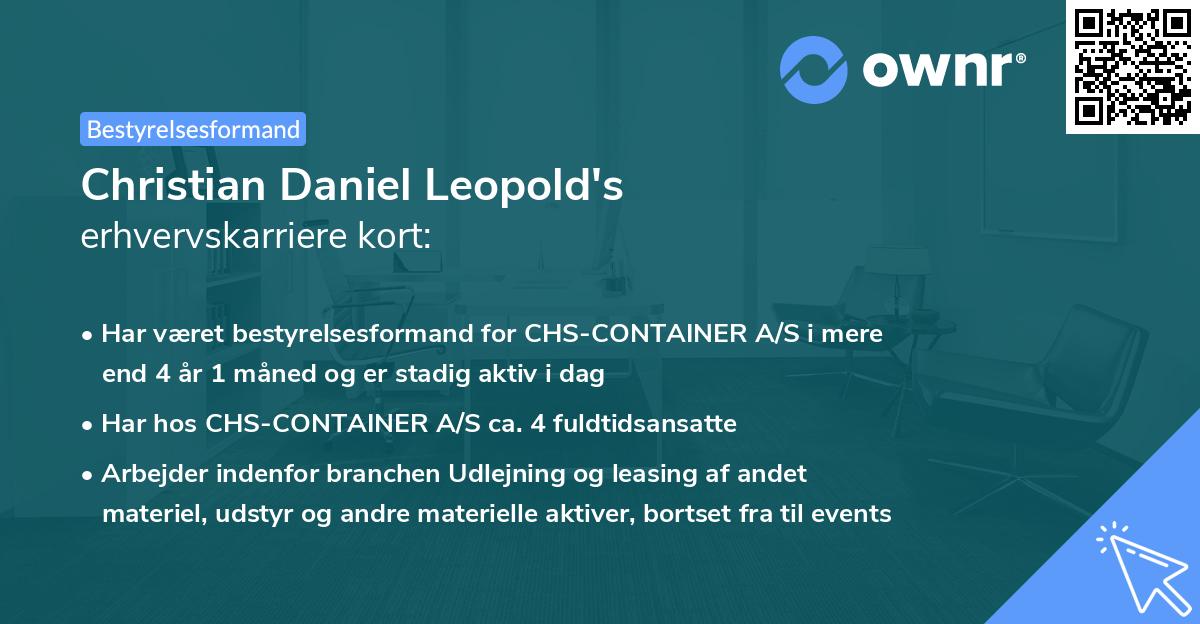 Christian Daniel Leopold's erhvervskarriere kort
