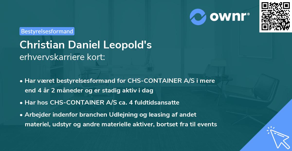 Christian Daniel Leopold's erhvervskarriere kort