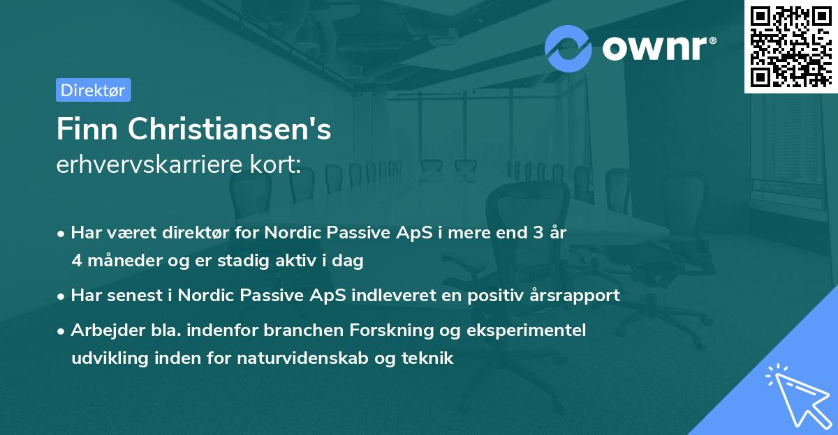 Finn Christiansen's erhvervskarriere kort