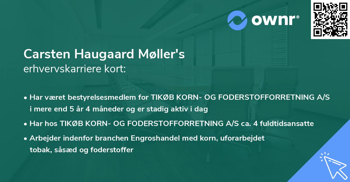 Carsten Haugaard Møller's erhvervskarriere kort