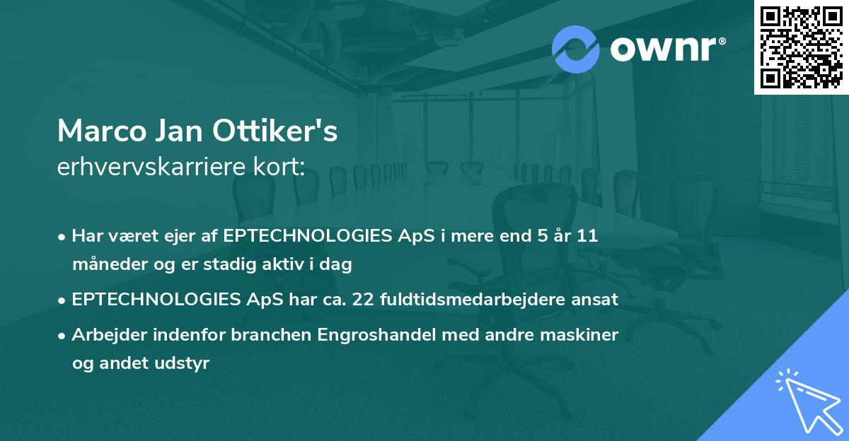 Marco Jan Ottiker's erhvervskarriere kort