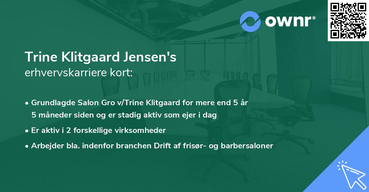Trine Klitgaard Jensen's erhvervskarriere kort