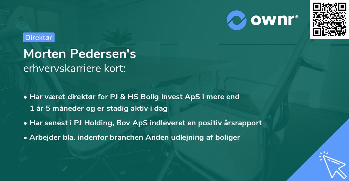 Morten Pedersen's erhvervskarriere kort