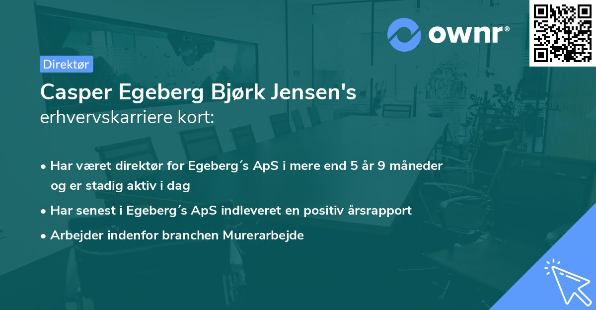 Casper Egeberg Bjørk Jensen's erhvervskarriere kort