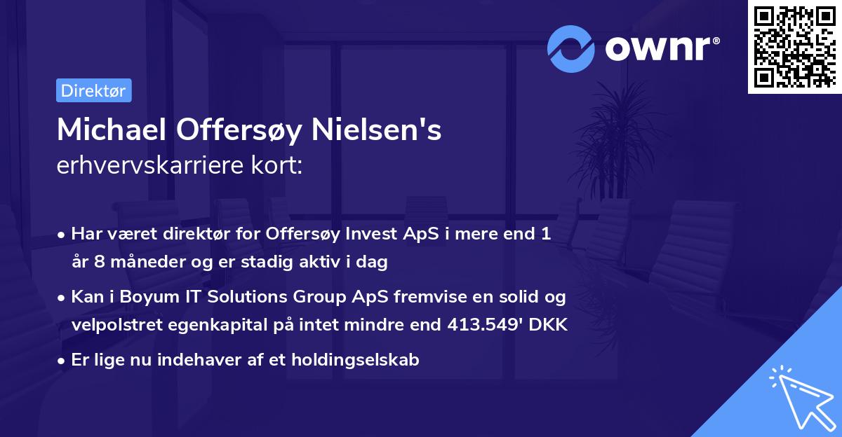 Michael Offersøy Nielsen's erhvervskarriere kort