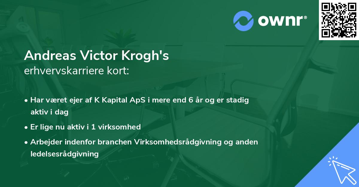 Andreas Victor Krogh's erhvervskarriere kort