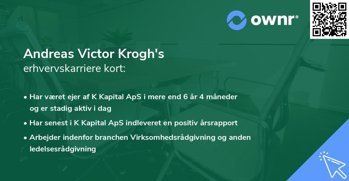 Andreas Victor Krogh's erhvervskarriere kort