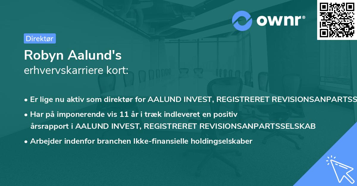 Robyn Aalund's erhvervskarriere kort